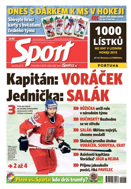 E-magazín Sport - 28.4.2015 - CZECH NEWS CENTER a. s.