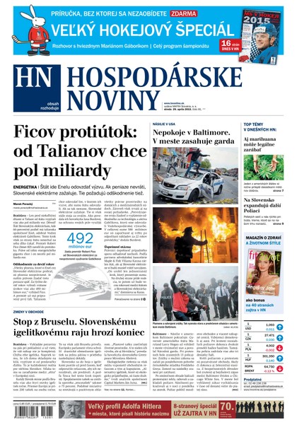 E-magazín Hospodárske noviny 29.04.2015 - MAFRA Slovakia, a.s.