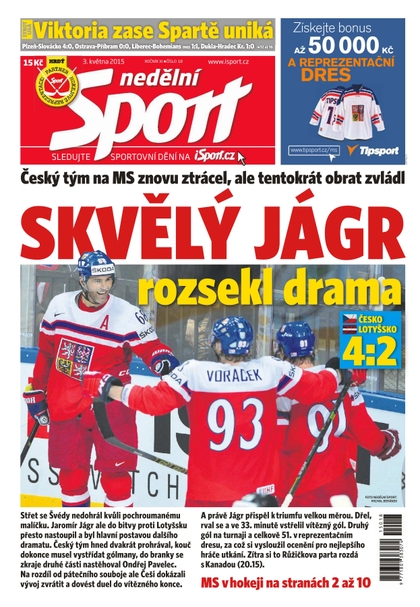 E-magazín Nedělní Sport - 3.5.2015 - CZECH NEWS CENTER a. s.
