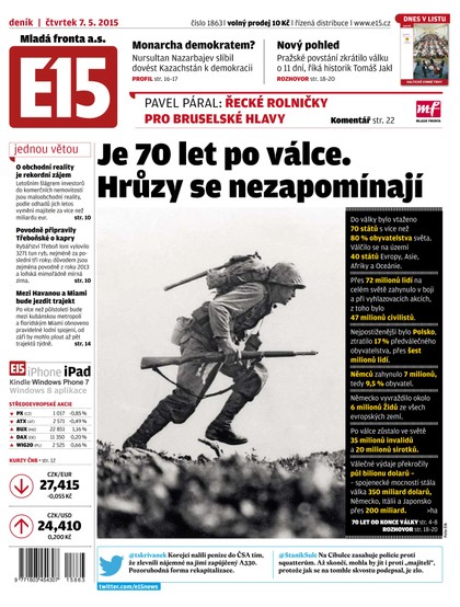 E-magazín E15 7.5.2015 - Czech Media Invest