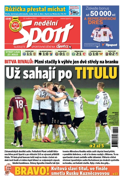 E-magazín Nedělní Sport - 10.5.2015 - CZECH NEWS CENTER a. s.