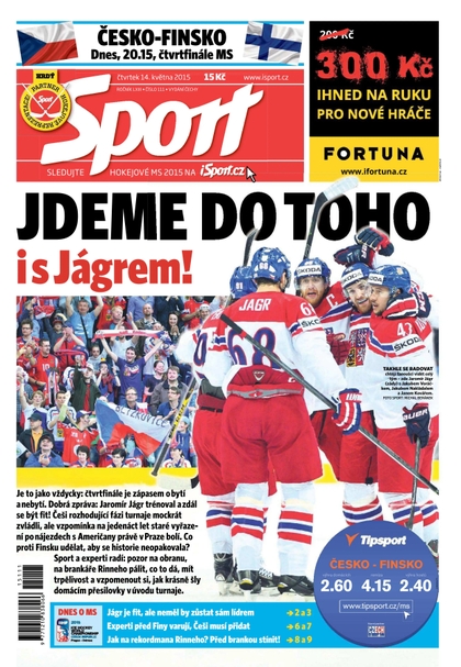 E-magazín Sport - 14.5.2015 - CZECH NEWS CENTER a. s.