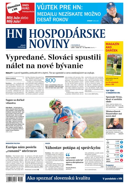 E-magazín Hospodárske noviny 15.05.2015 - MAFRA Slovakia, a.s.