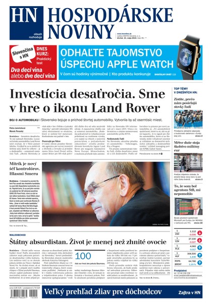 E-magazín Hospodárske noviny 21.05.2015 - MAFRA Slovakia, a.s.
