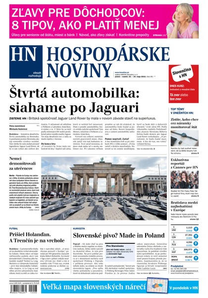 E-magazín Hospodárske noviny 22.05.2015 - MAFRA Slovakia, a.s.