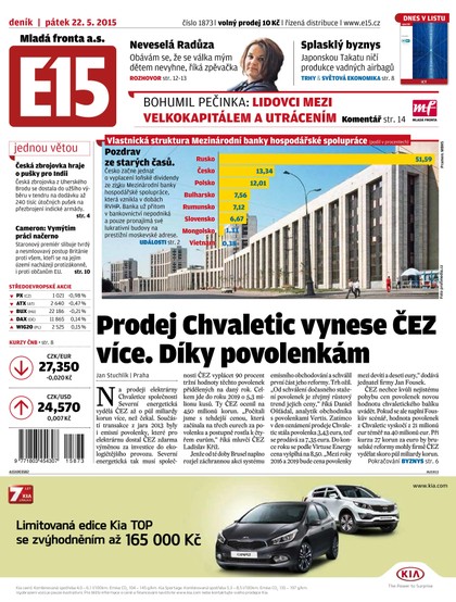 E-magazín E15 22.5.2015 - Czech Media Invest