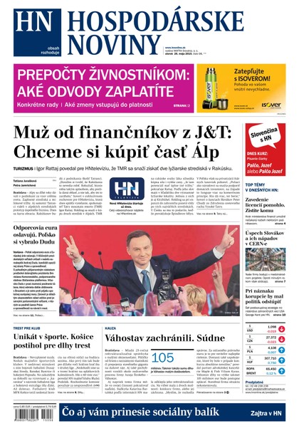 E-magazín Hospodárske noviny 26.05.2015 - MAFRA Slovakia, a.s.