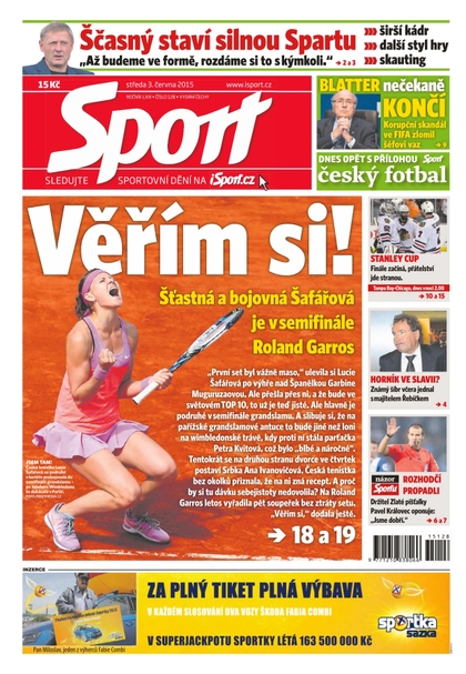 E-magazín Sport - 3.6.2015 - CZECH NEWS CENTER a. s.