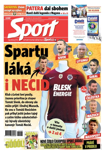 E-magazín Sport - 4.6.2015 - CZECH NEWS CENTER a. s.