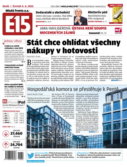 E-magazín E15 4.6.2015 - Czech Media Invest