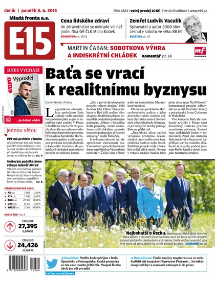 E-magazín E15 8.6.2015 - Czech Media Invest