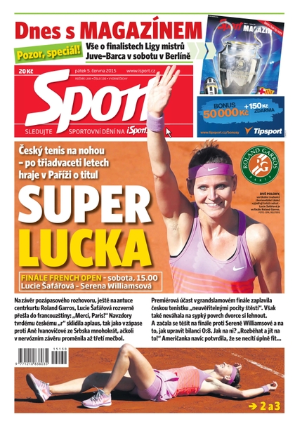 E-magazín Sport - 5.6.2015 - CZECH NEWS CENTER a. s.