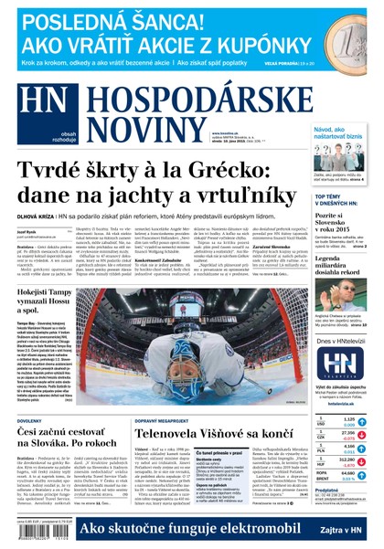 E-magazín Hospodárske noviny 10.06.2015 - MAFRA Slovakia, a.s.