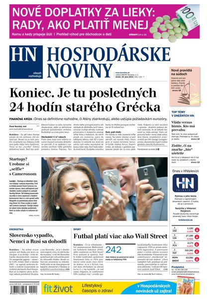 E-magazín Hospodárske noviny 24.06.2015 - MAFRA Slovakia, a.s.