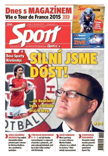 E-magazín Sport - 3.7.2015 - CZECH NEWS CENTER a. s.