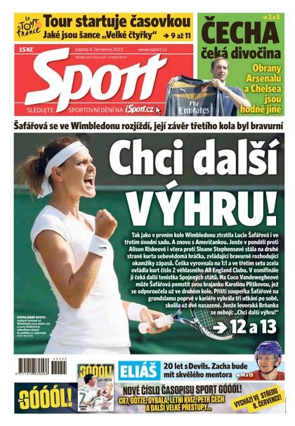 E-magazín Sport - 4.7.2015 - CZECH NEWS CENTER a. s.