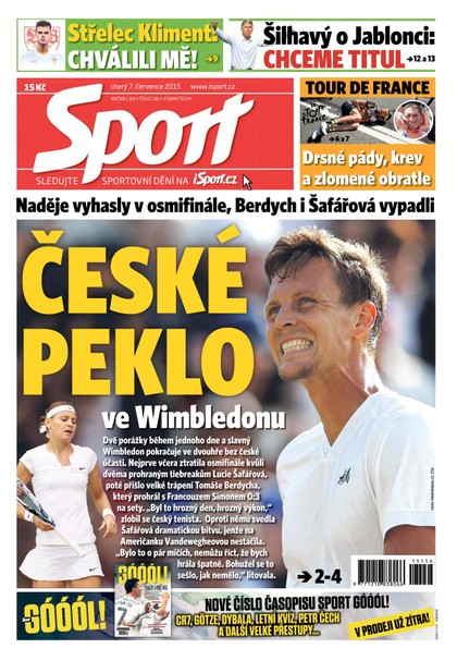 E-magazín Sport - 7.7.2015 - CZECH NEWS CENTER a. s.