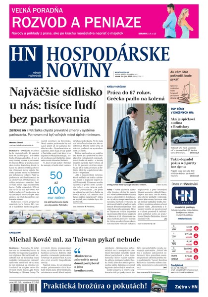 E-magazín Hospodárske noviny 14.07.2015 - MAFRA Slovakia, a.s.
