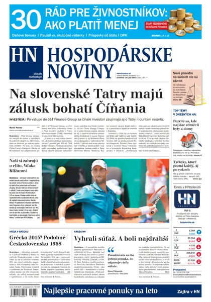 E-magazín Hospodárske noviny 20.07.2015 - MAFRA Slovakia, a.s.