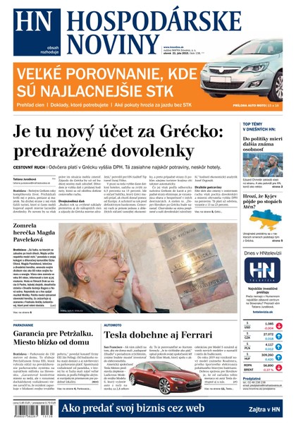 E-magazín Hospodárske noviny 21.07.2015 - MAFRA Slovakia, a.s.