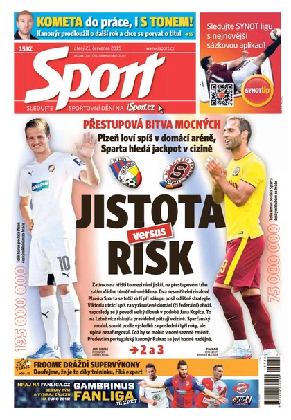 E-magazín Sport - 21.7.2015 - CZECH NEWS CENTER a. s.