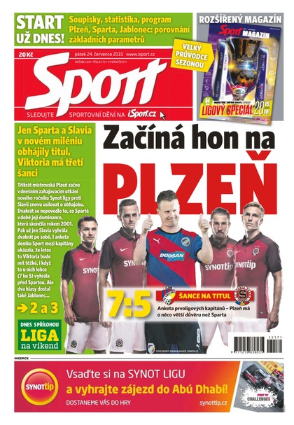E-magazín Sport - 24.7.2015 - CZECH NEWS CENTER a. s.