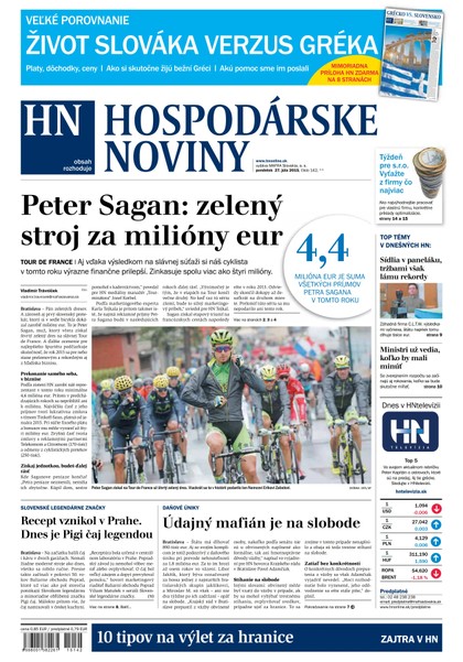 E-magazín Hospodárske noviny 27.07.2015 - MAFRA Slovakia, a.s.