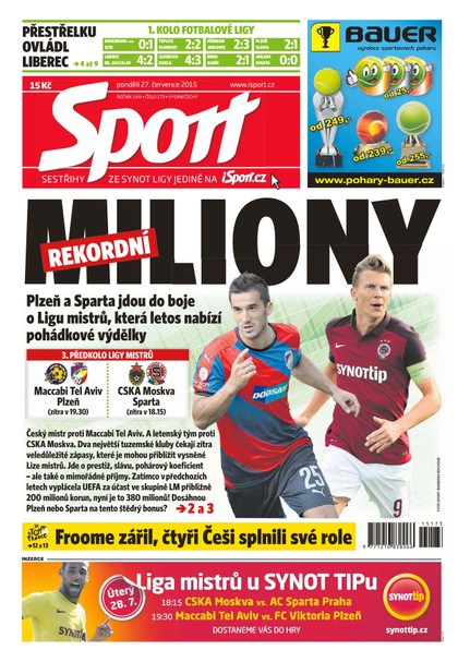E-magazín Sport - 27.7.2015 - CZECH NEWS CENTER a. s.