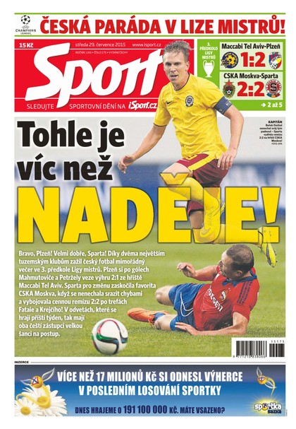 E-magazín Sport - 29.7.2015 - CZECH NEWS CENTER a. s.