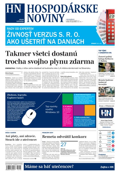 E-magazín Hospodárske noviny 30.07.2015 - MAFRA Slovakia, a.s.