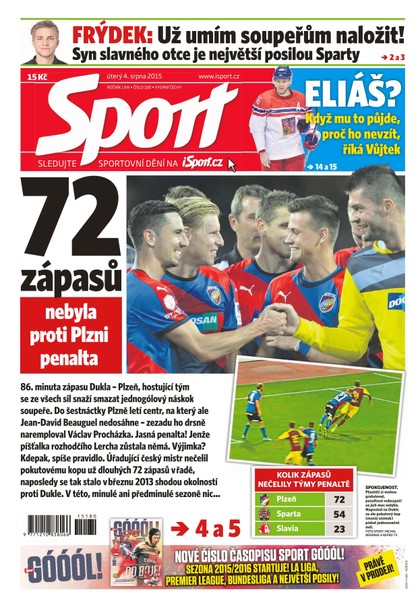 E-magazín Sport - 4.8.2015 - CZECH NEWS CENTER a. s.