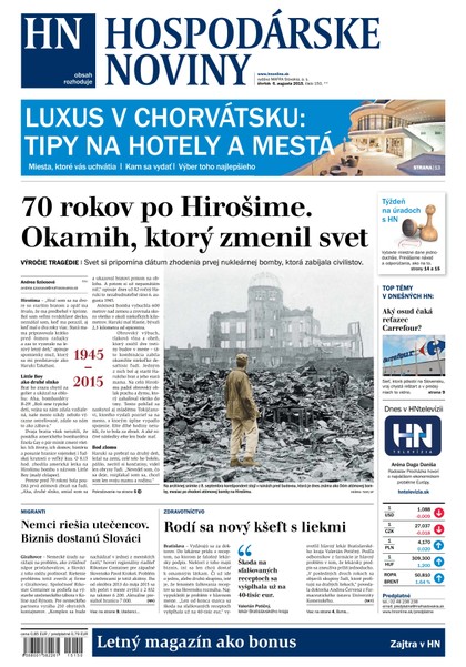 E-magazín Hospodárske noviny 06.08.2015 - MAFRA Slovakia, a.s.