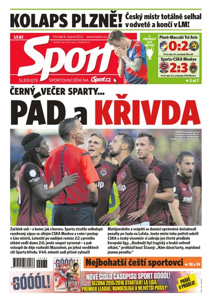 E-magazín Sport - 6.8.2015 - CZECH NEWS CENTER a. s.