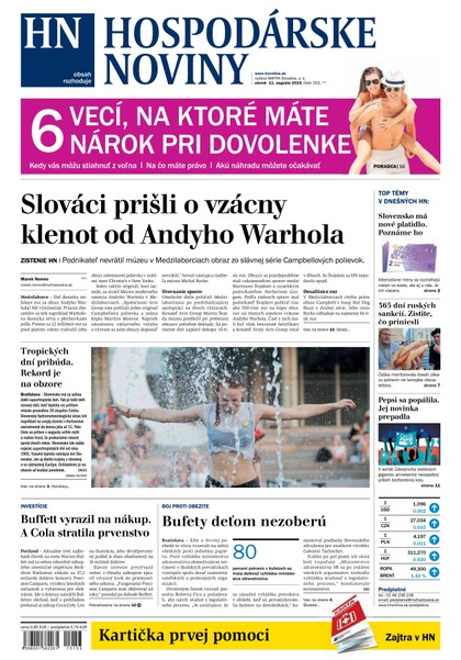 E-magazín Hospodárske noviny 11.08.2015 - MAFRA Slovakia, a.s.