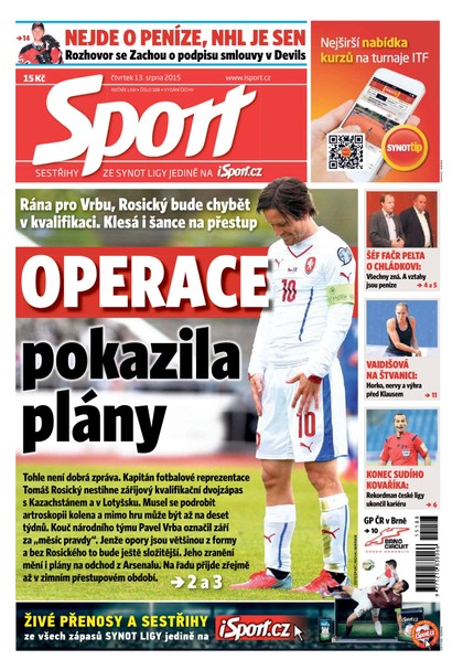 E-magazín Sport - 13.8.2015 - CZECH NEWS CENTER a. s.