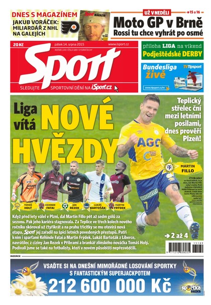 E-magazín Sport - 14.8.2015 - CZECH NEWS CENTER a. s.