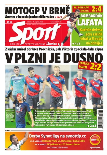 E-magazín Sport - 15.8.2015 - CZECH NEWS CENTER a. s.
