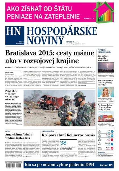 E-magazín Hospodárske noviny 17.08.2015 - MAFRA Slovakia, a.s.