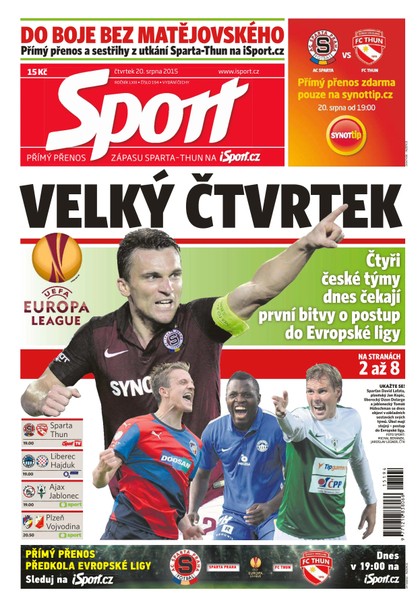 E-magazín Sport - 20.8.2015 - CZECH NEWS CENTER a. s.
