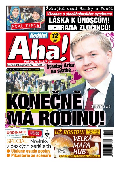 E-magazín Nedělní AHA! - 23.8.2015 - CZECH NEWS CENTER a. s.