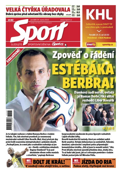 E-magazín Sport - 24.8.2015 - CZECH NEWS CENTER a. s.
