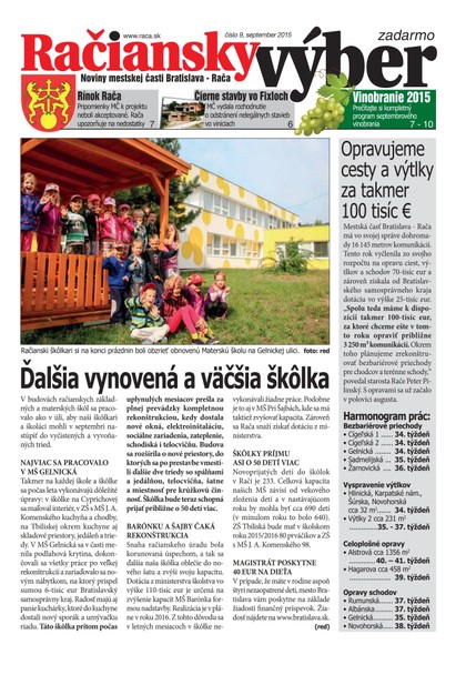 E-magazín 9,2015 - Miestny úrad Bratislava - Rača
