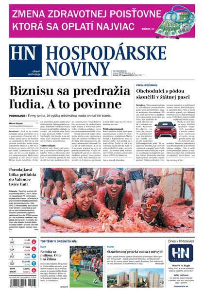 E-magazín Hospodárske noviny 27.08.2015 - MAFRA Slovakia, a.s.