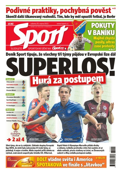 E-magazín Sport - 29.8.2015 - CZECH NEWS CENTER a. s.