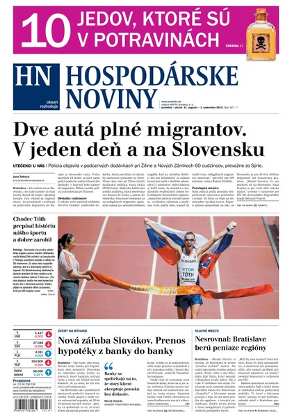 E-magazín Hospodárske noviny 31.08.2015 - MAFRA Slovakia, a.s.