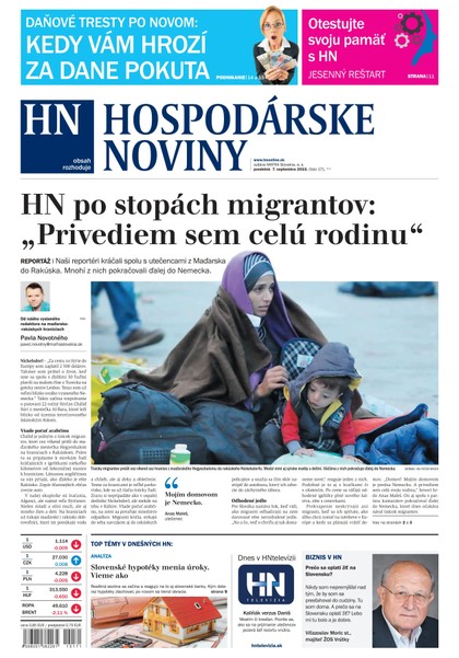 E-magazín Hospodárske noviny 07.09.2015 - MAFRA Slovakia, a.s.
