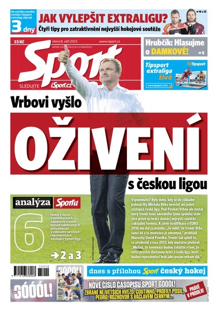 E-magazín Sport - 8.9.2015 - CZECH NEWS CENTER a. s.