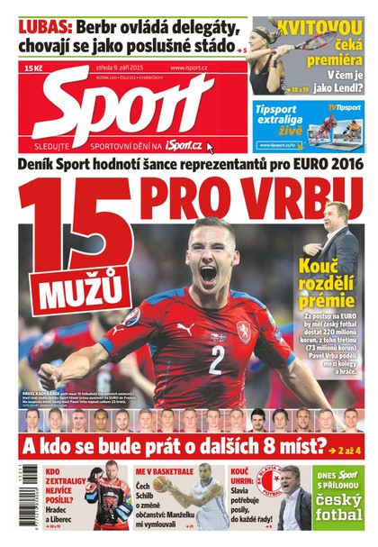 E-magazín Sport - 9.9.2015 - CZECH NEWS CENTER a. s.