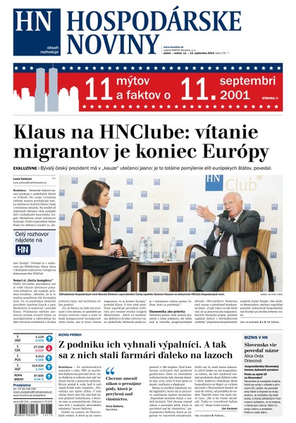E-magazín Hospodárske noviny 11.09.2015 - MAFRA Slovakia, a.s.