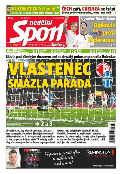 E-magazín Nedělní Sport - 13.9.2015 - CZECH NEWS CENTER a. s.